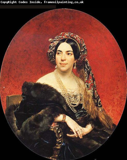 Karl Briullov Portrait of princess Mariya Volkonskaya